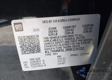 2024 Chevrolet Trailblazer Fwd Ls z USA, uszkodzony, nr VIN KL79MMSL3RB119122